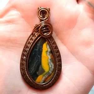 Bumble bee Jasper pendant